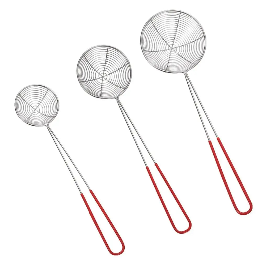 Durable Red Handle Pearl Colander Stainless Steel Pearl