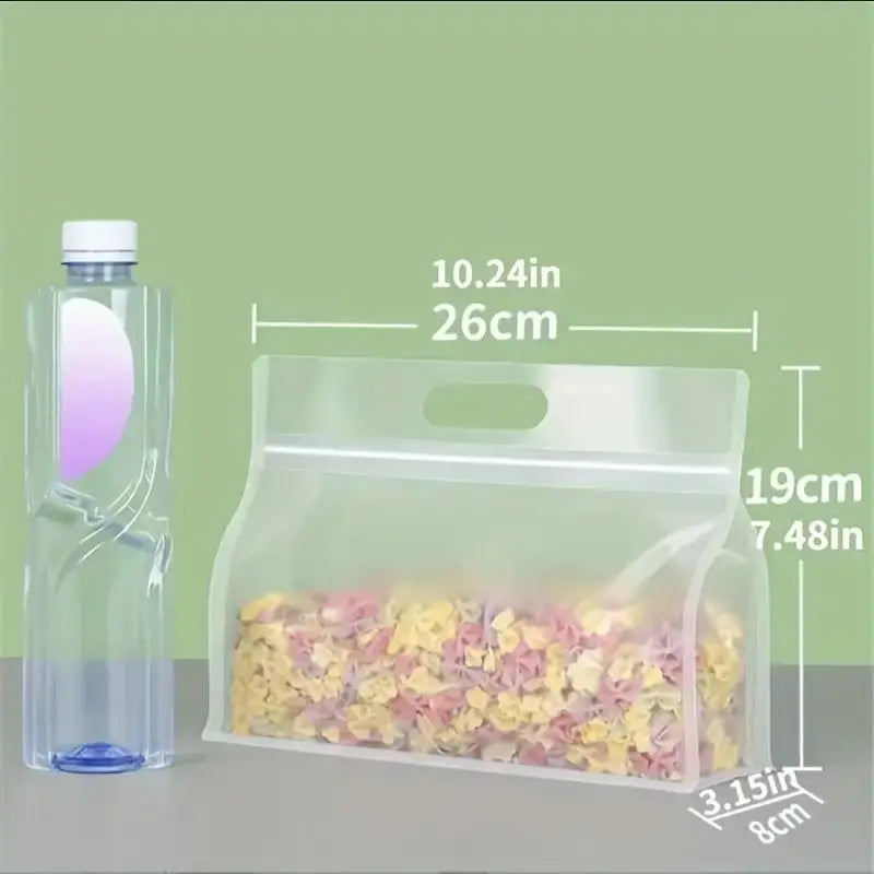 5pcs Reusable Leakproof Food Storage Bags Nut Grain