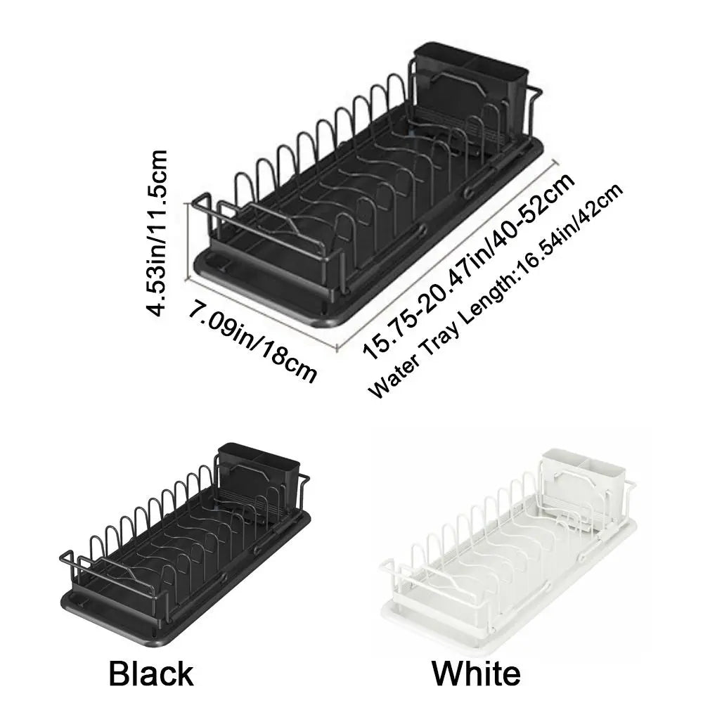 Non-Slip Expandable Dish Drying Rack Large Capacity Draining