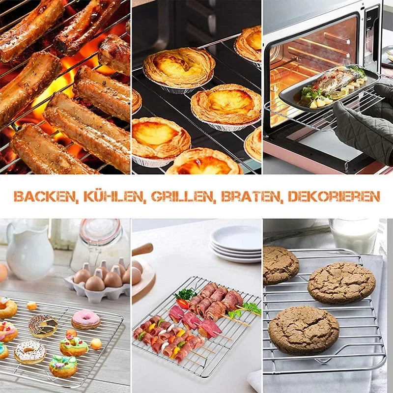 Rectangular Stainless Steel Grill Cookie Baking Pan Removable