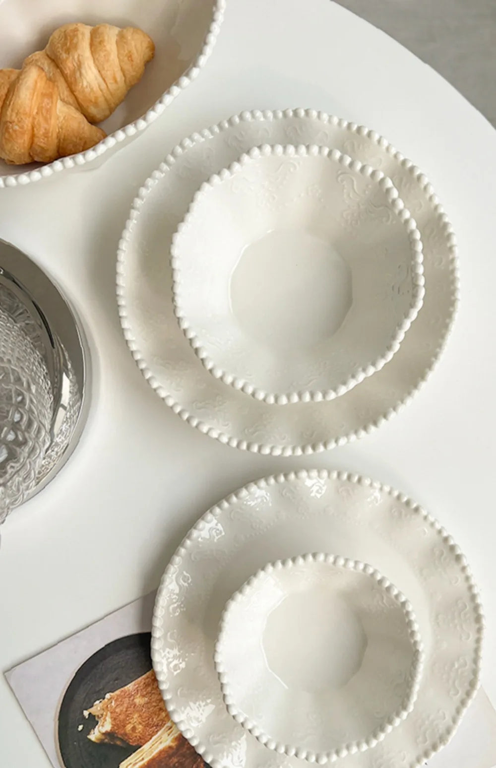 Ceramic Pearl Plates & Bowls - Practical Breakfast