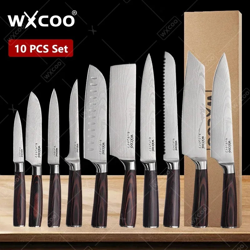 Wxcoo Damascus Pattern Chef Knife Professional Japanese Knives