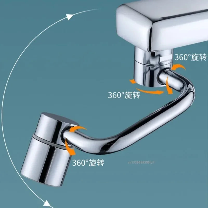 1pc 1080 Swivel Stainless Steel Faucet Extender Universal