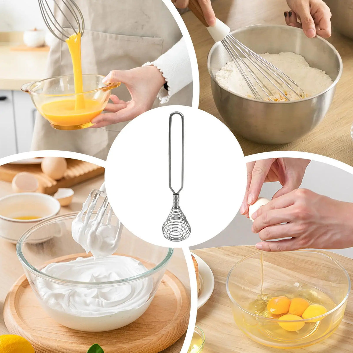 Egg Whisk Spring Coil Whisk Hand Stirrer Handheld