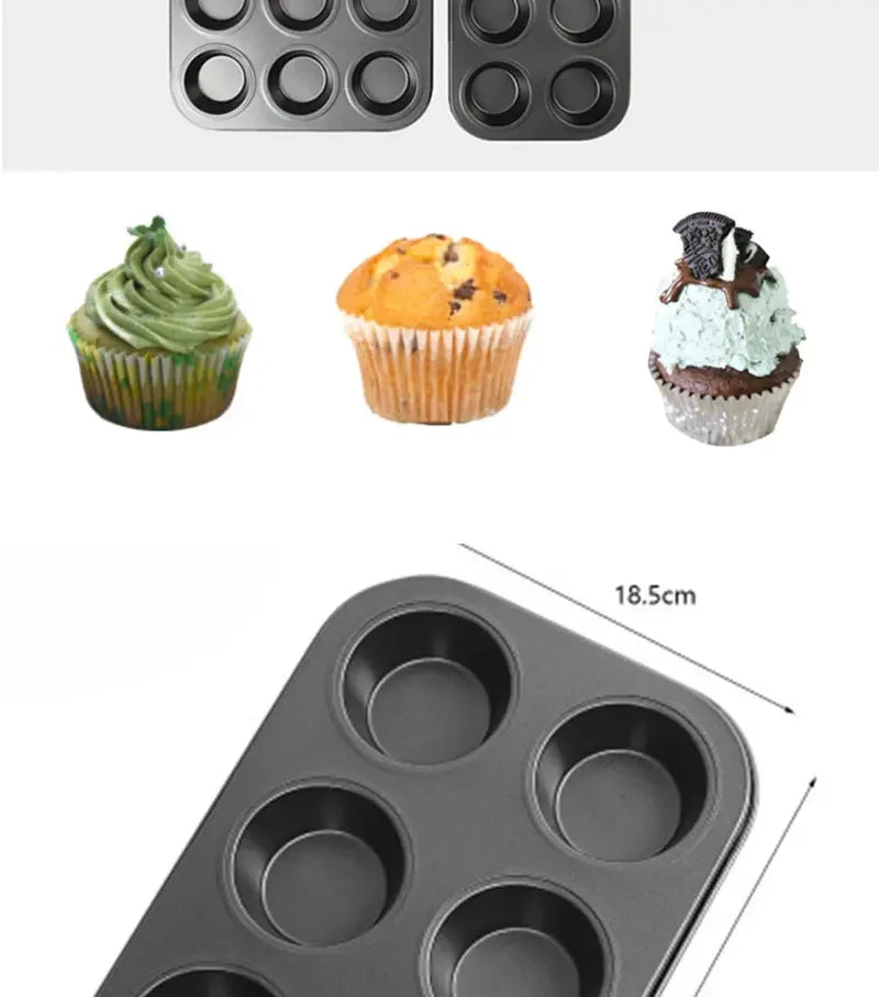6/12 Holes Cake Baking Pan Bakeware Muffin Cupcake