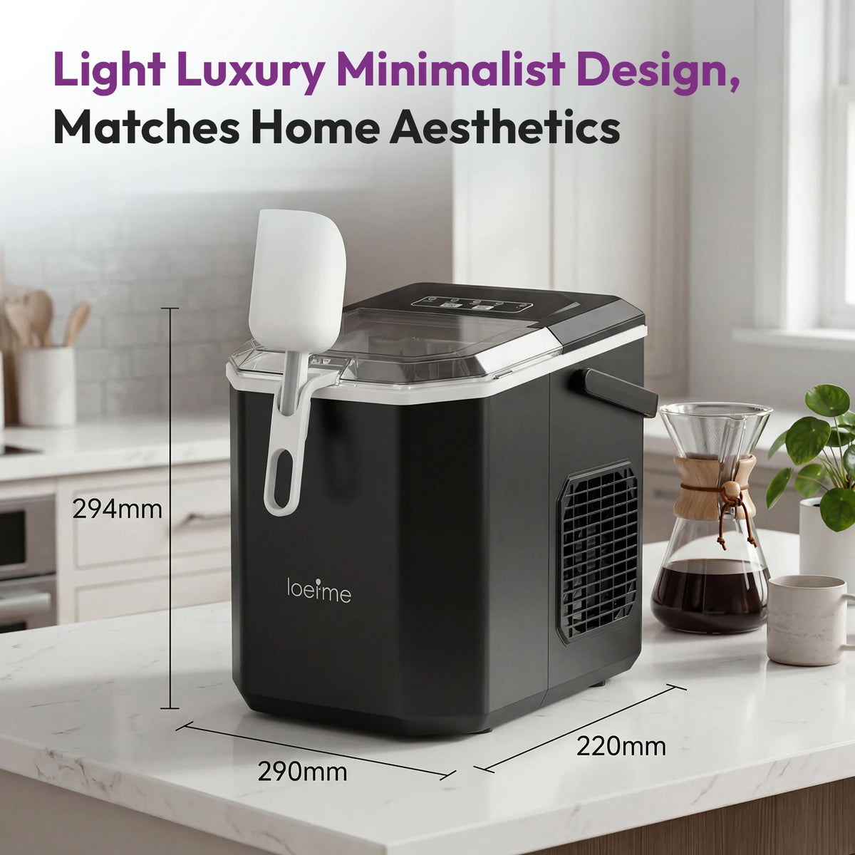 Loefme Desktop Fully Automatic Bullet Shaped Ice Maker