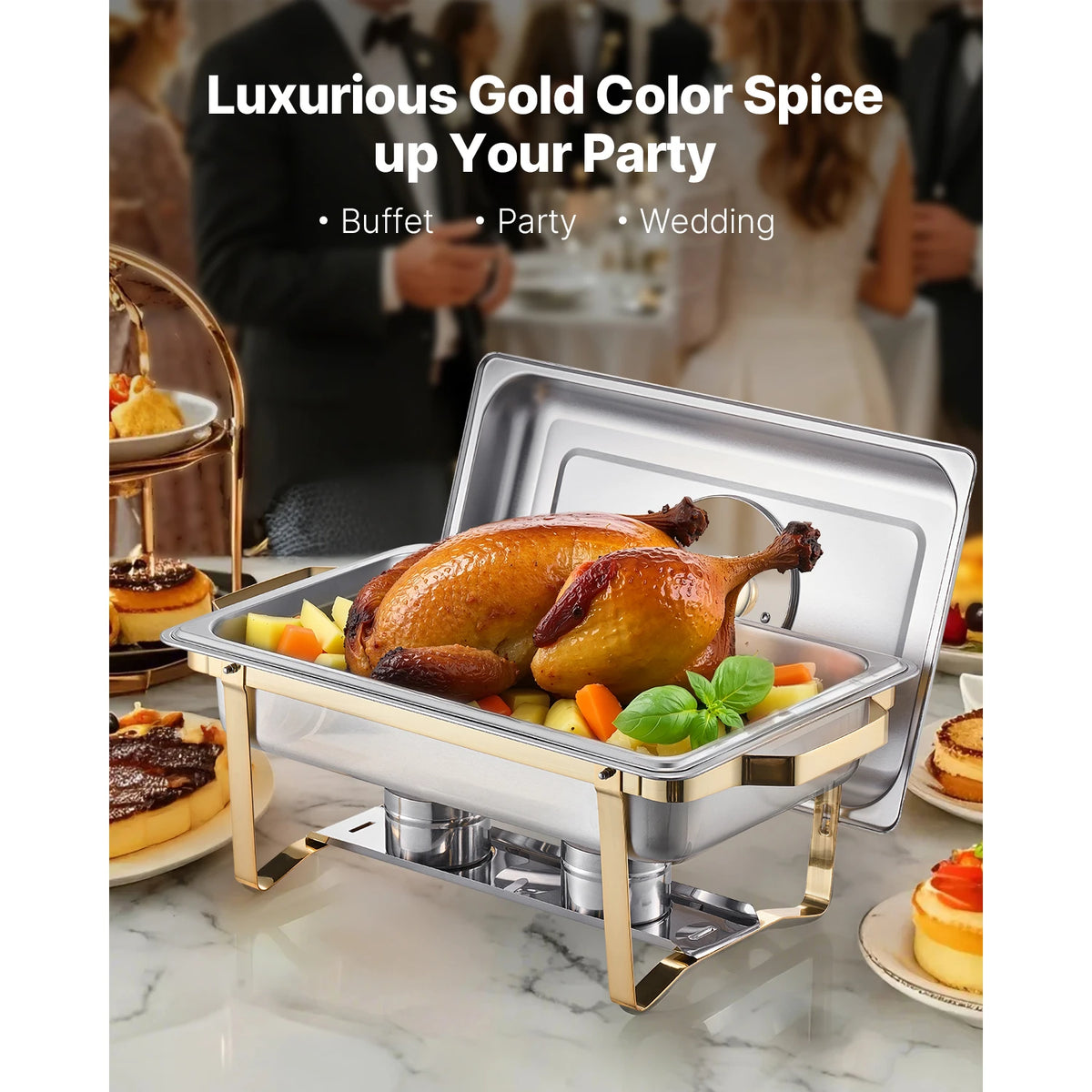Succebuy Qt Pack Chafing Dish Buffet Stainless Steel
