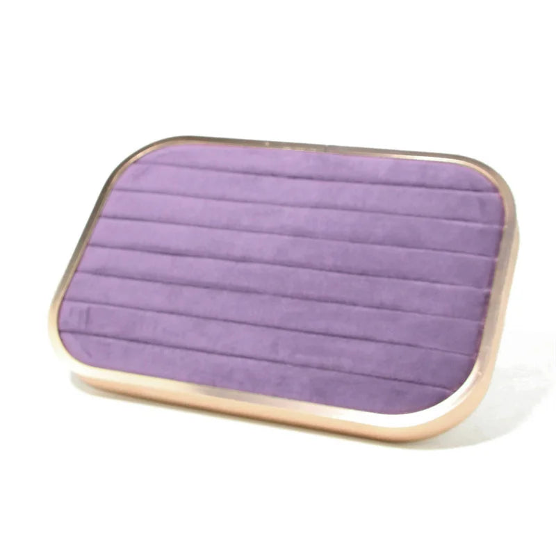 High-Grade Metal Frame Velvet Jewelry Display Tray Purple