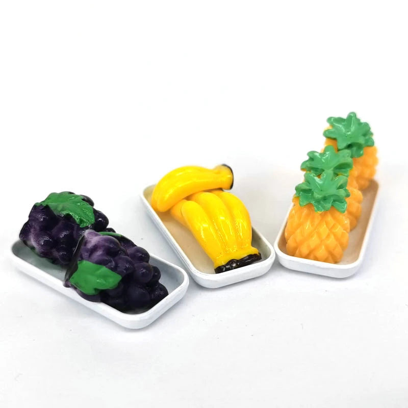 3pcs 1/12 Dollhouse Simulation Food Dish Plates Dollhouse