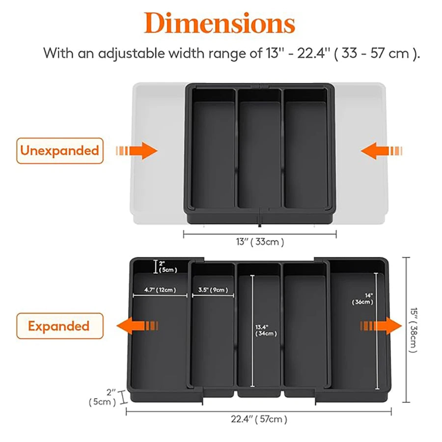 Expandable Cooking Utensil Tray Utensil Organizer Drawers