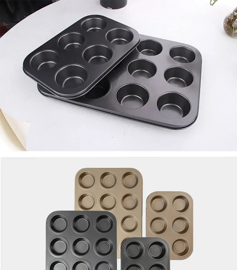 6/12 Holes Cake Baking Pan Bakeware Muffin Cupcake