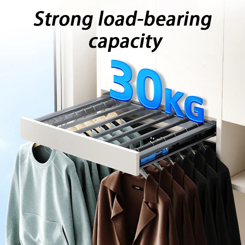Retractable Pull-Out Clothes Drying Rack Adjustable Rebound