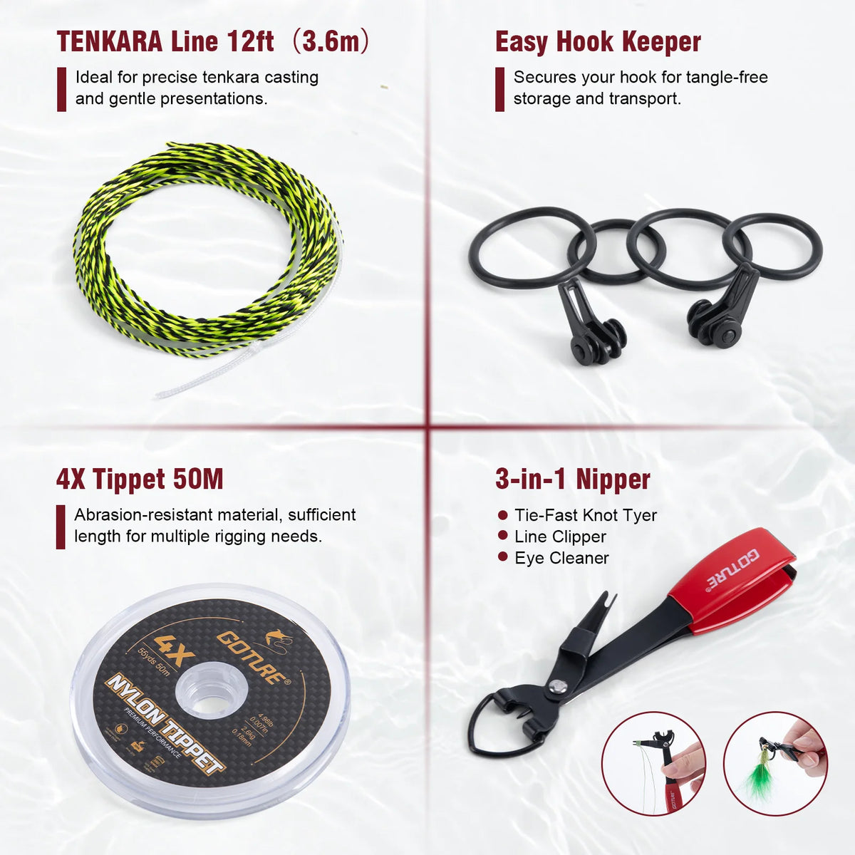 Goture 12ft 6m Tenkara Rod Spare Tip Section&Storage