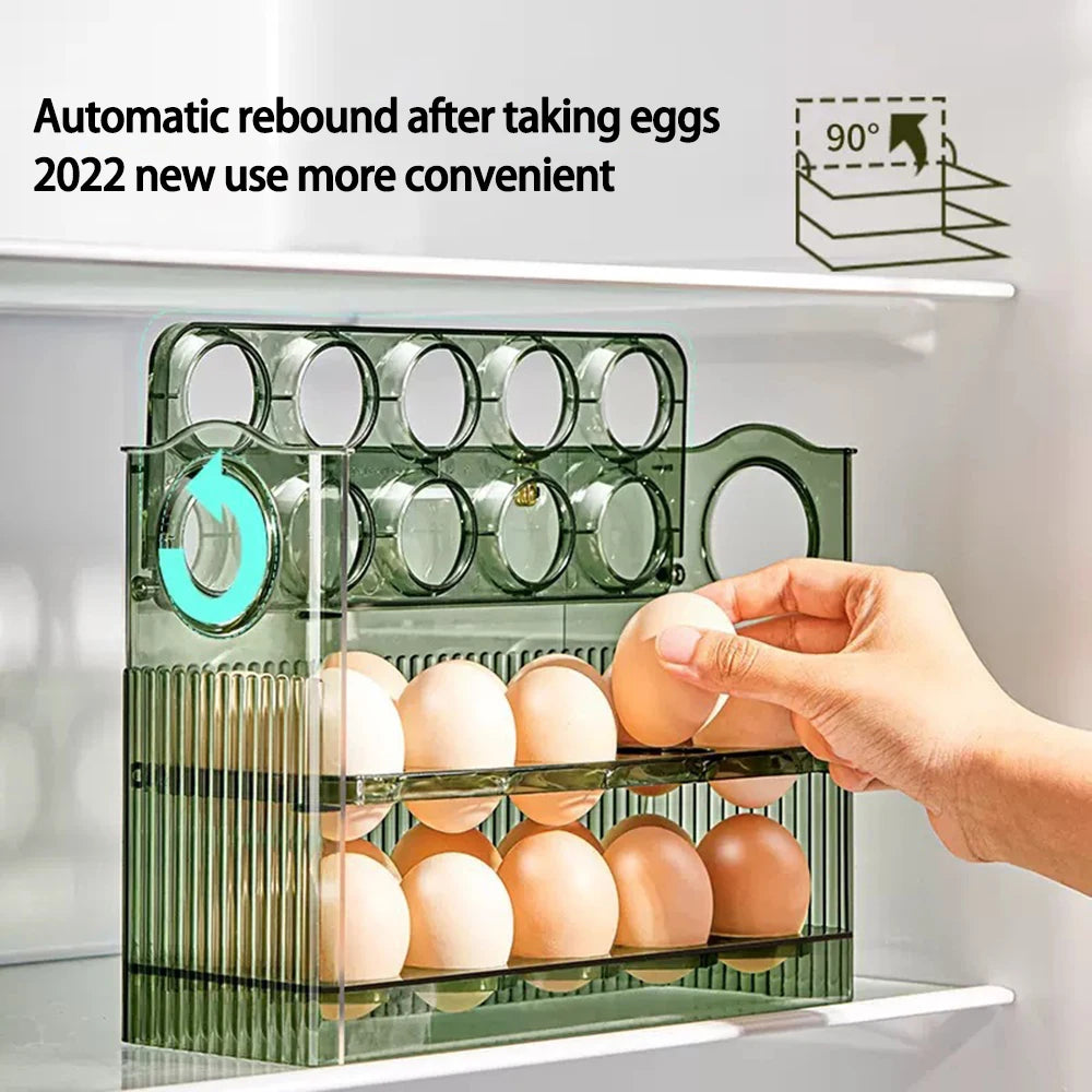 Three-Layer Flippable Egg Holder 30 Eggs Egg Storage