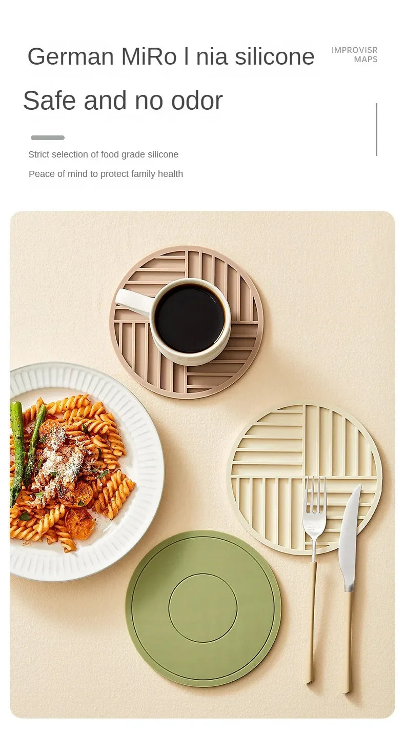 High Temperature Resistant Thickened Silicone Coaster Round