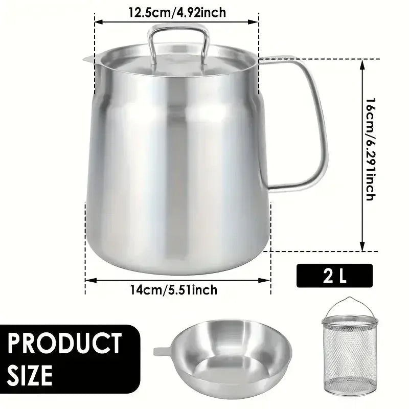 Deep Frying Pot 304 Stainless Steel Mini Deep