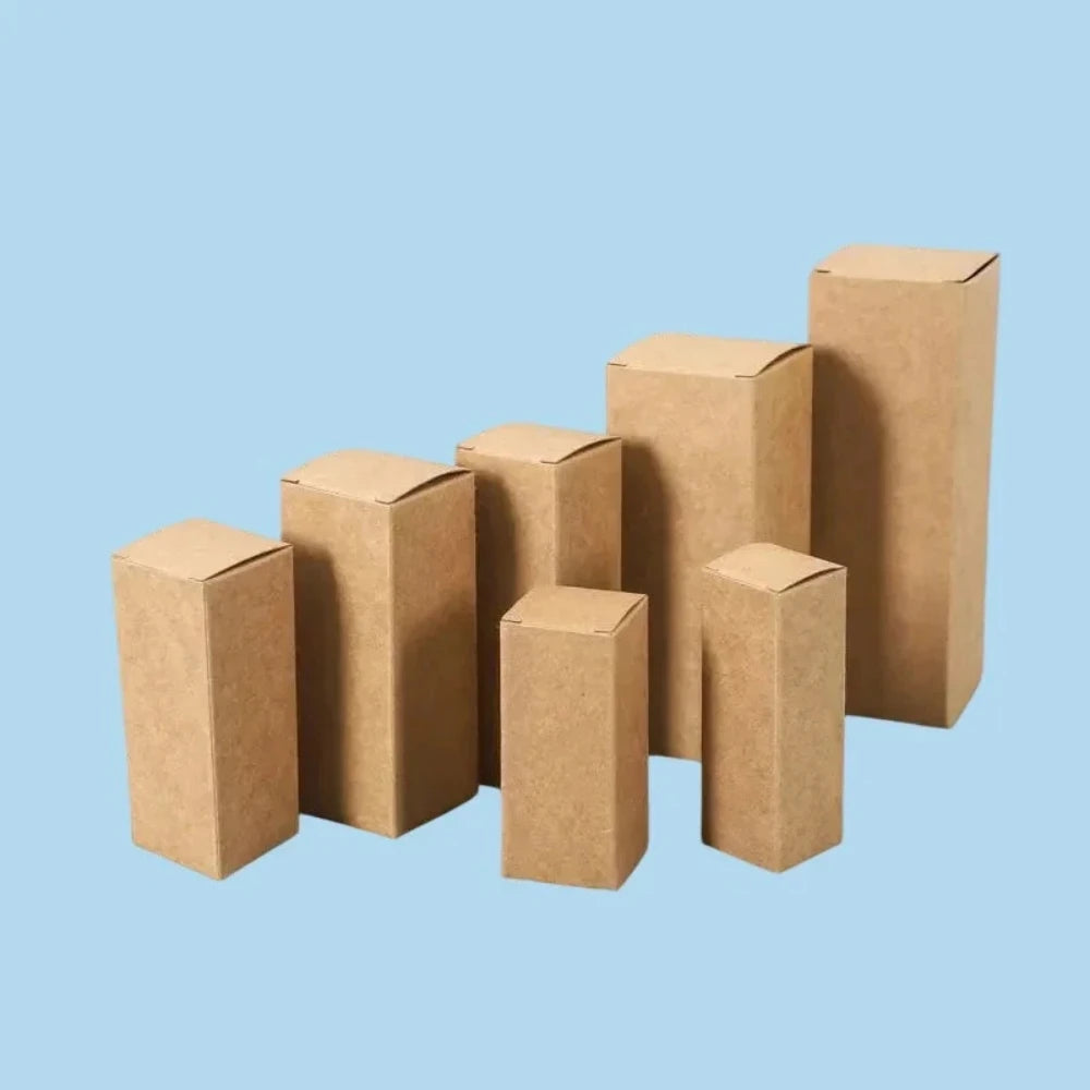 50pcs Small Long Tube Cardboard Box Blank Paper
