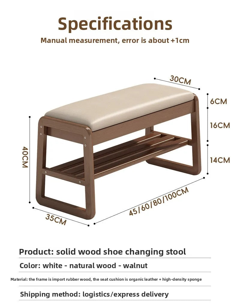Solid Wood Storage Shoe Exchange Stool Solid Wood