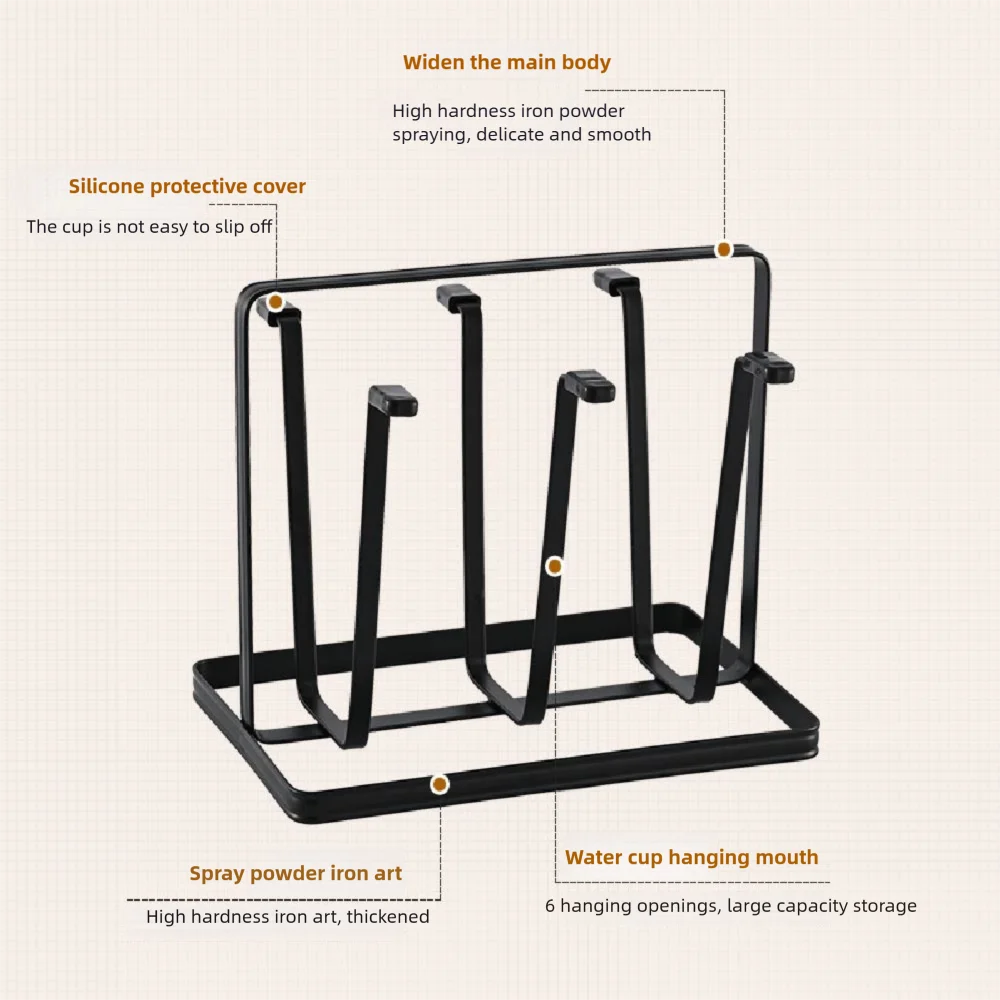 1pcs Cup Glass Drying Rack Non-Slip Cup Organizer