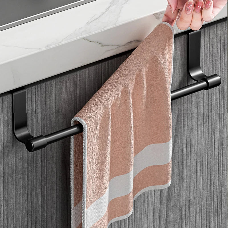 Stainless Steel Towel Rod Rack No Punch Door