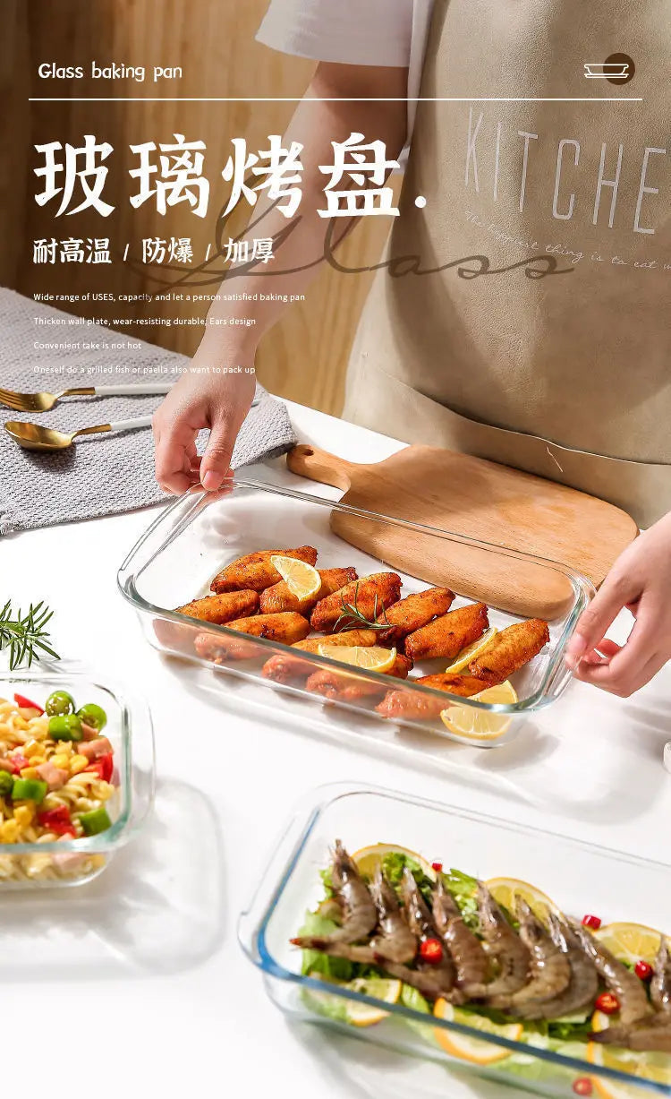 Bakeware Glass Platter Oven Baking Tray Baking Utensil