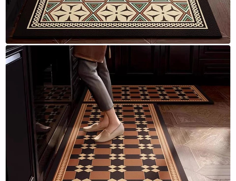 Floor Mat Long Rug Waterproof Non-Slip Pvc Leather