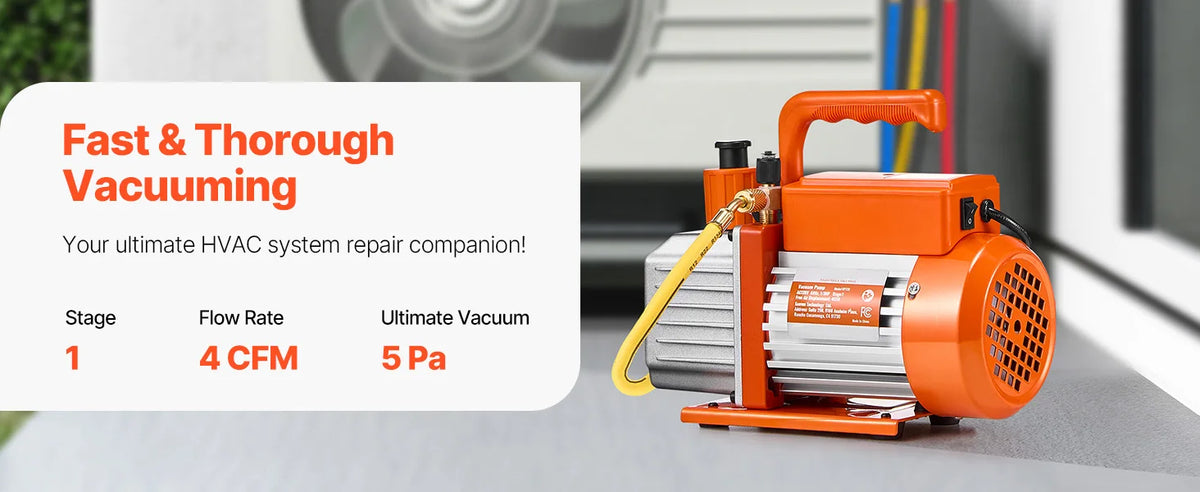 Succebuy Vacuum Pump & Oil Bottle 5cfm/4cfm/5cfm 1-Stage