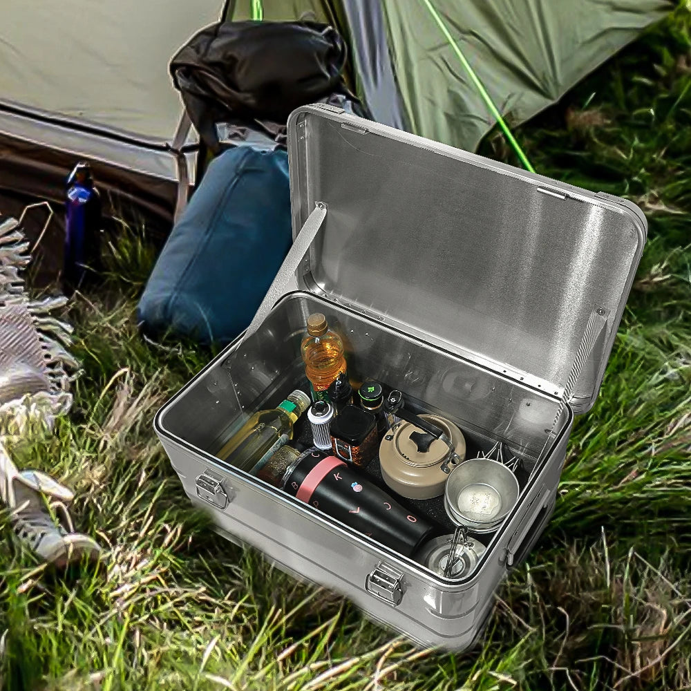 60-80l Outdoor Storage Box Camping Picnic Travel Aluminum