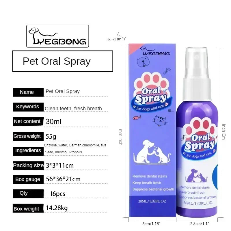 Pet Oral Care Spray Dogs Daily Teeth Cleaning