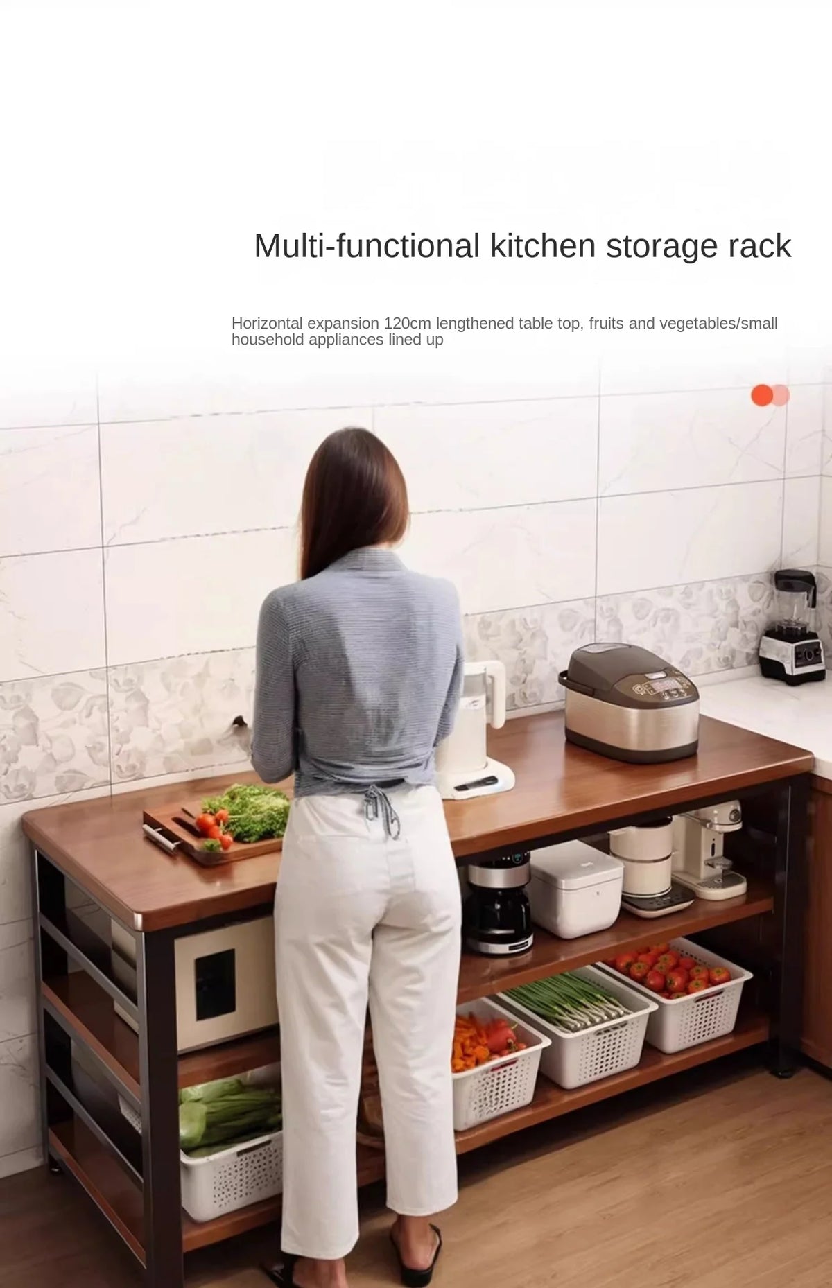 Storage Rack Floor-Standing Multi-Tiered Workbench Storage