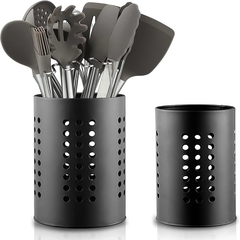 2pcs Stainless Steel Cutlery Holder Utensil Organizer Cooking