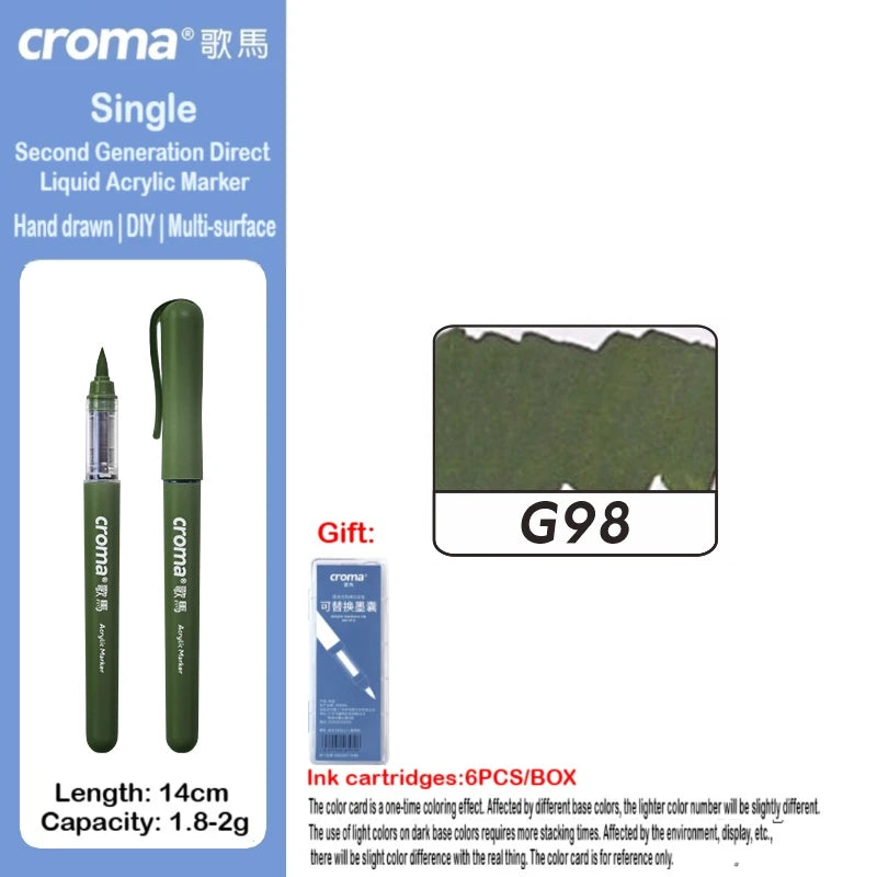 Croma 160/1 Colors Refillable Direct Liquid Acrylic Marker