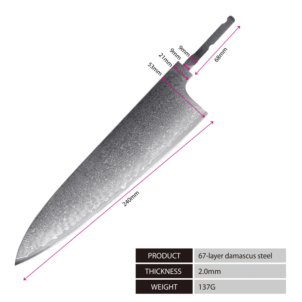 Amber Knife High Quality Blade Japanese Damascus Steel