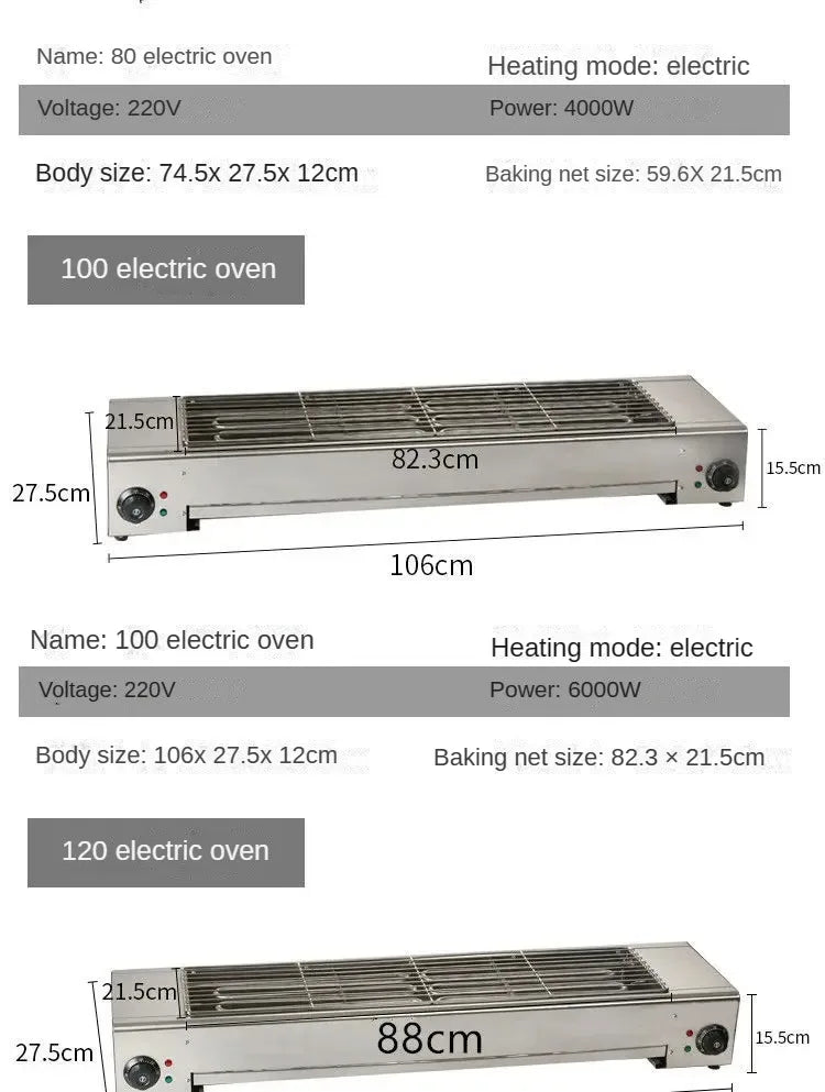 Electric Barbecue Grill Commercial Smoke-Free Indoor Stainless