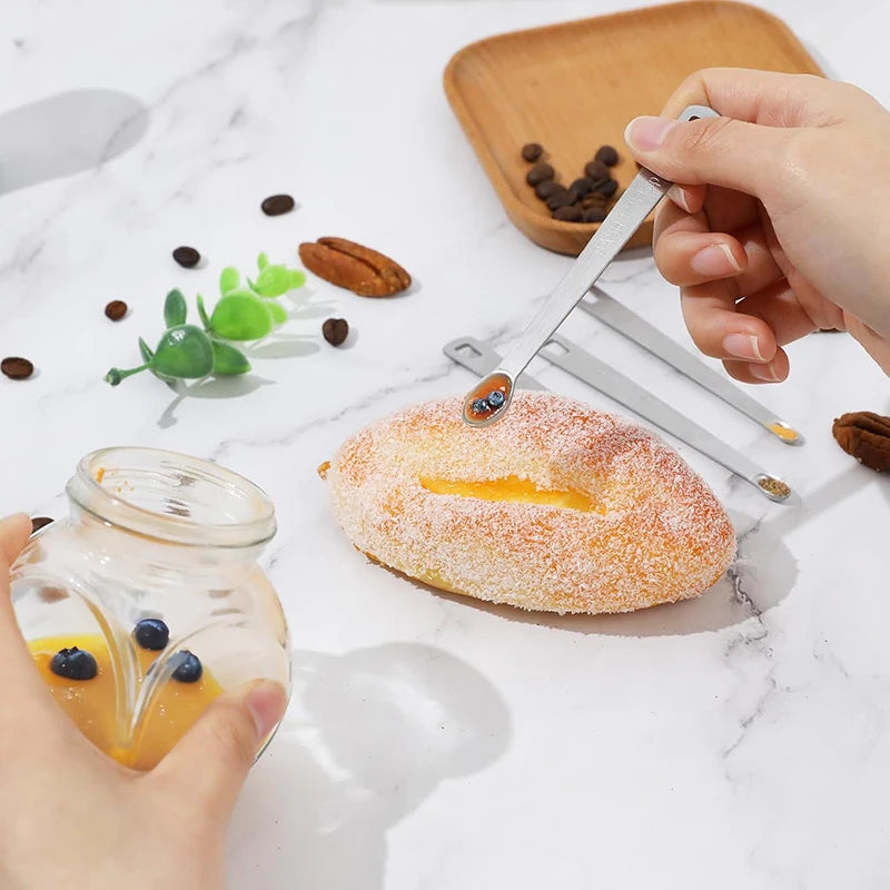 5pcs Measuring Spoon Stainless Steel Cooking Spoons Long