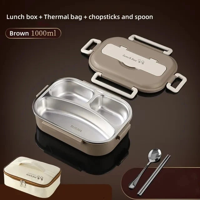 304 Stainless Steel Compartment Insulated Lunch Box Office