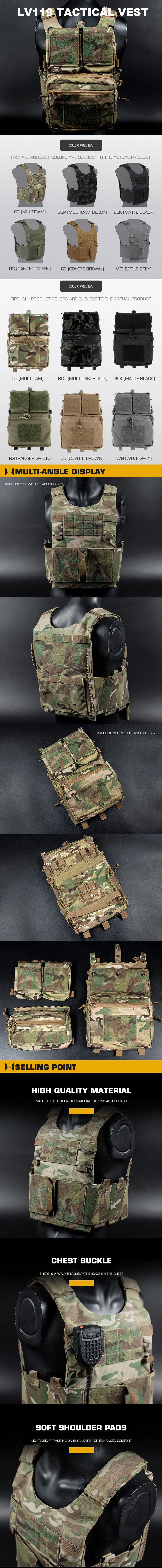 Lv119 Tactical Vest Spiritus System Plate Carrier Vest