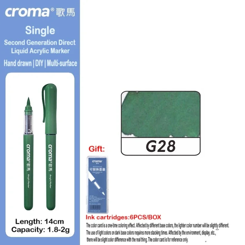 Croma 160/1 Colors Refillable Direct Liquid Acrylic Marker