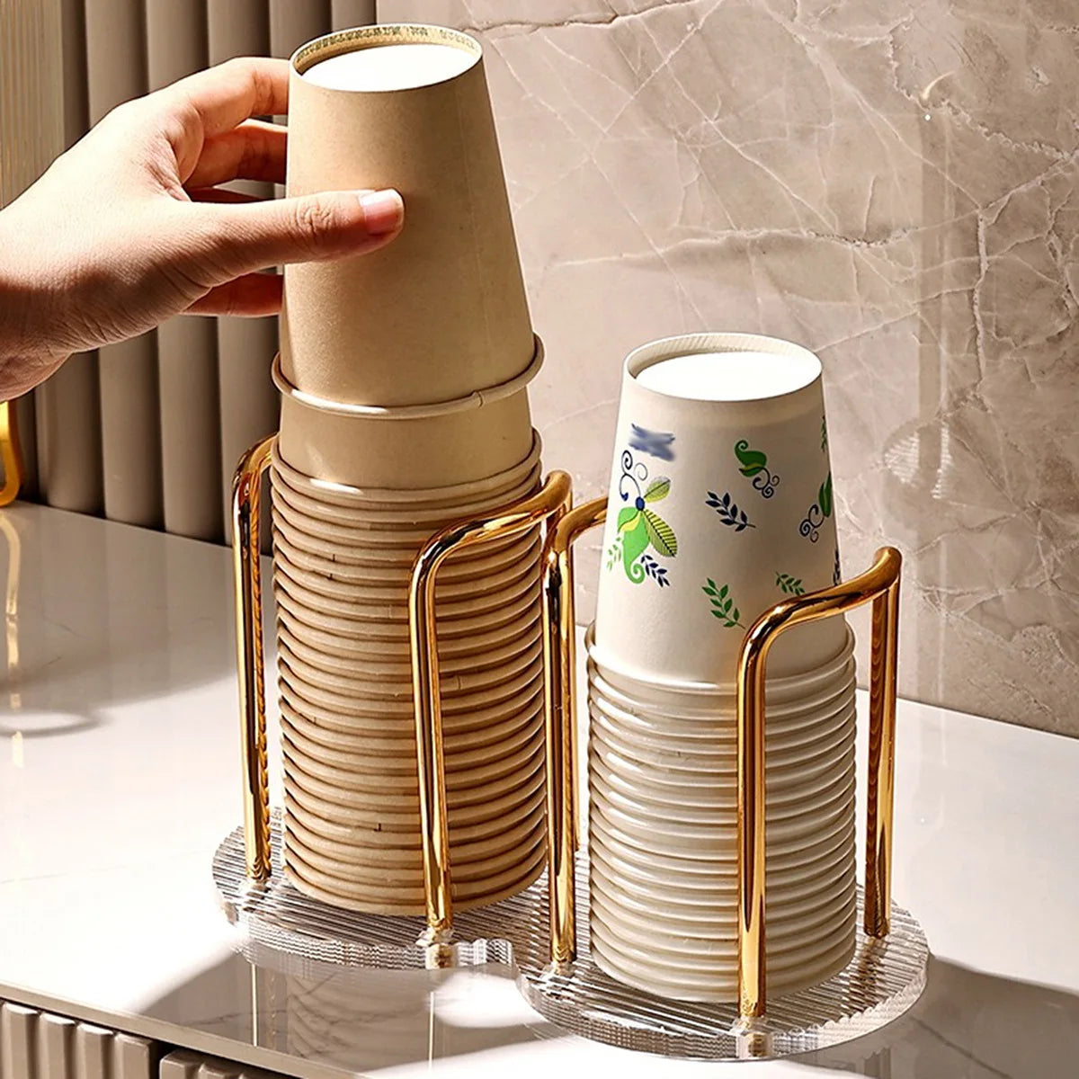 Disposable Cup Storage Holder Luxury Cup Dispenser Rack