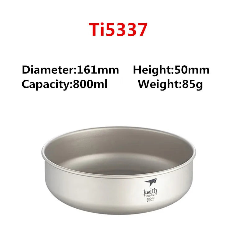 Keith Camping Tableware Titanium Bowls Pan Fruit Vegetable