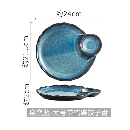 Japanese-Style Dumpling Plate High-Value Ceramic Creative