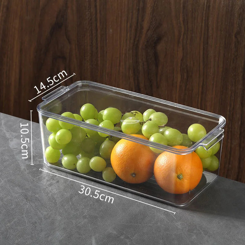 Fridge Organizer Stackable Refrigerator Organizer Bins Lids Clear