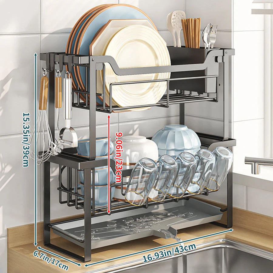Modern Dish Rack Countertop Dish Drying &Tableware Storage