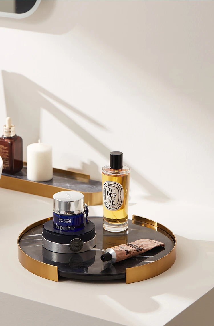 Scandinavian Decorative Natural Marble Tray Bathroom Luxury