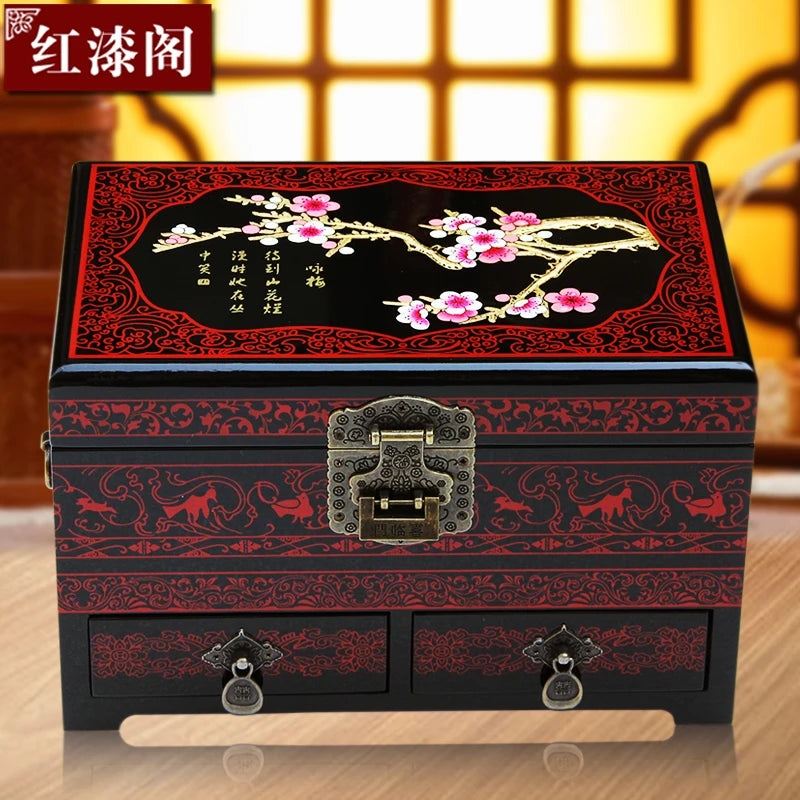 Chinese Style Wooden Lacquer Box Pu Er Tea