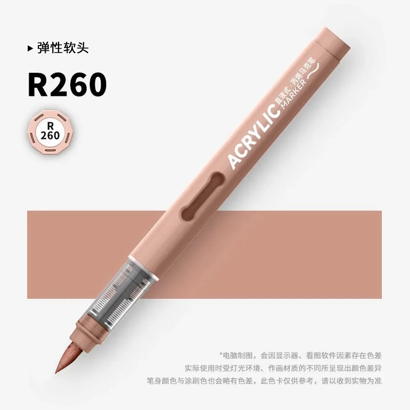 120/1 Colors Direct-Liquid Acrylic Brush Markers Pen Waterproof