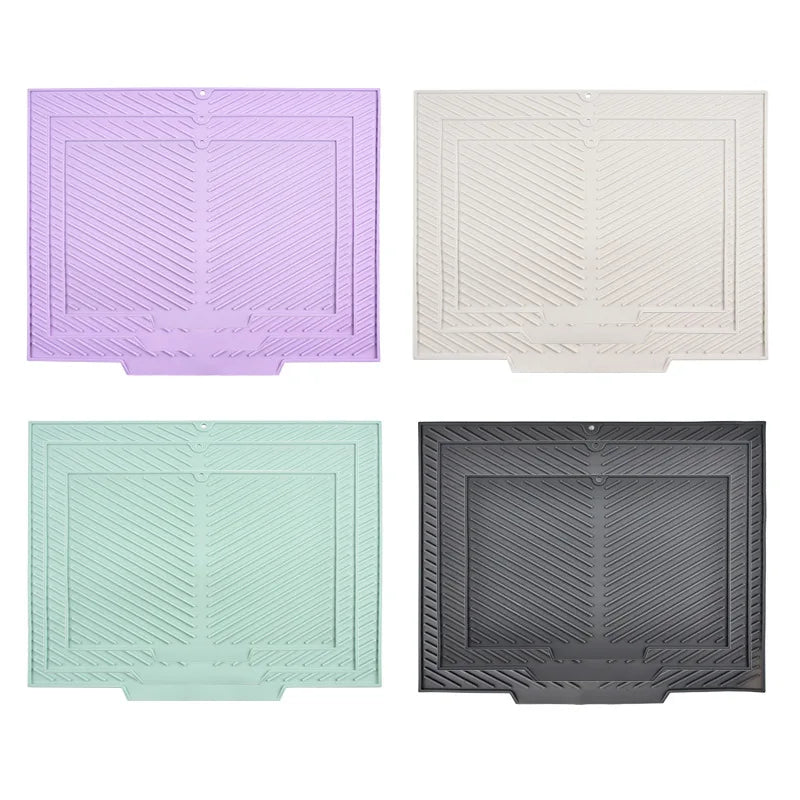 Dish Drying Mat-Silicone Drying Pad Counter Non-Slip Drain