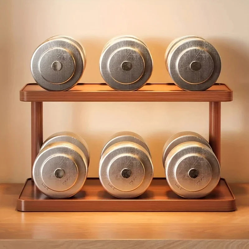 Wooden Tier Countertop Organizer Handles Multi Purpose Storage
