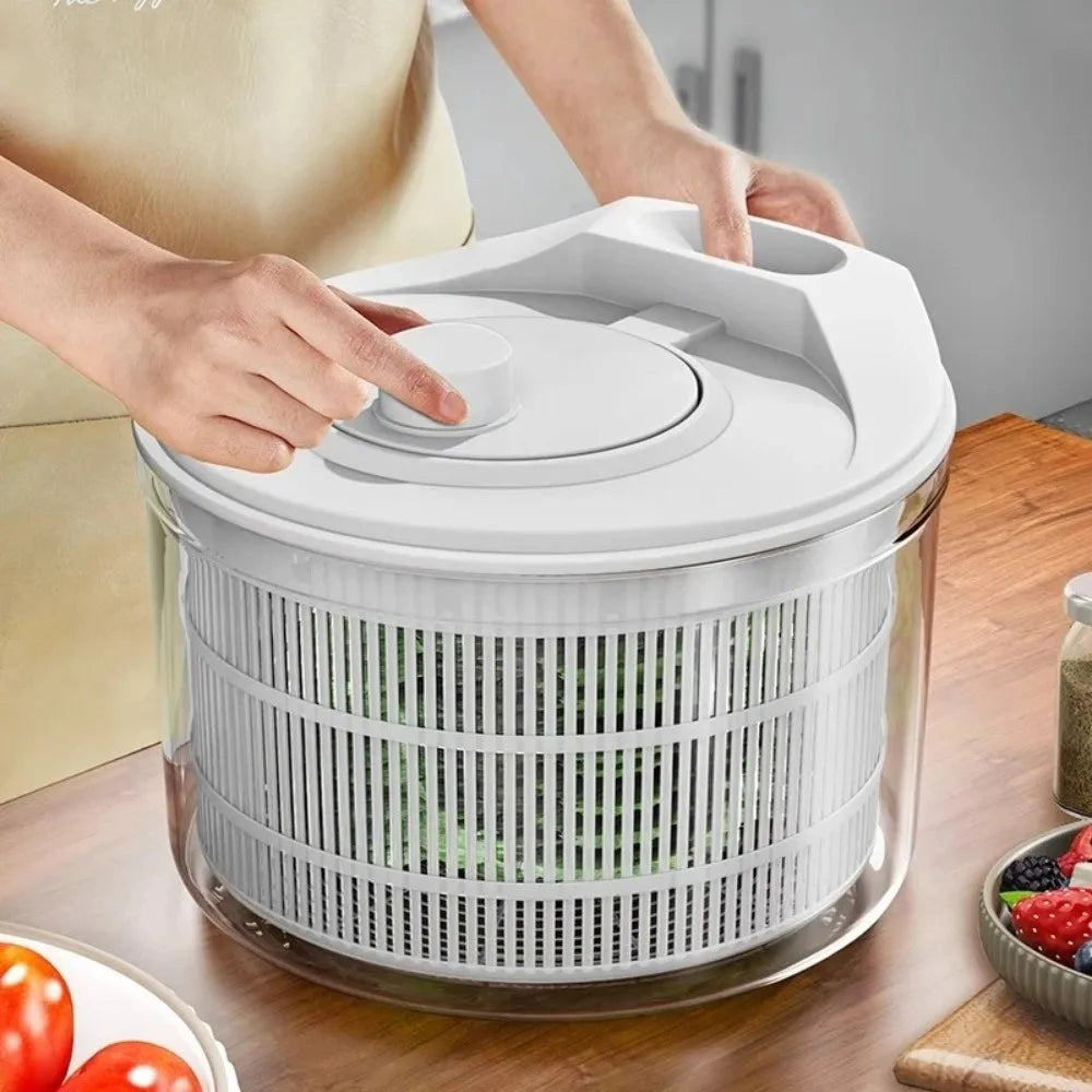 White Vegetable Dehydrator Salad Spinner Dryer Fruit Lettuce