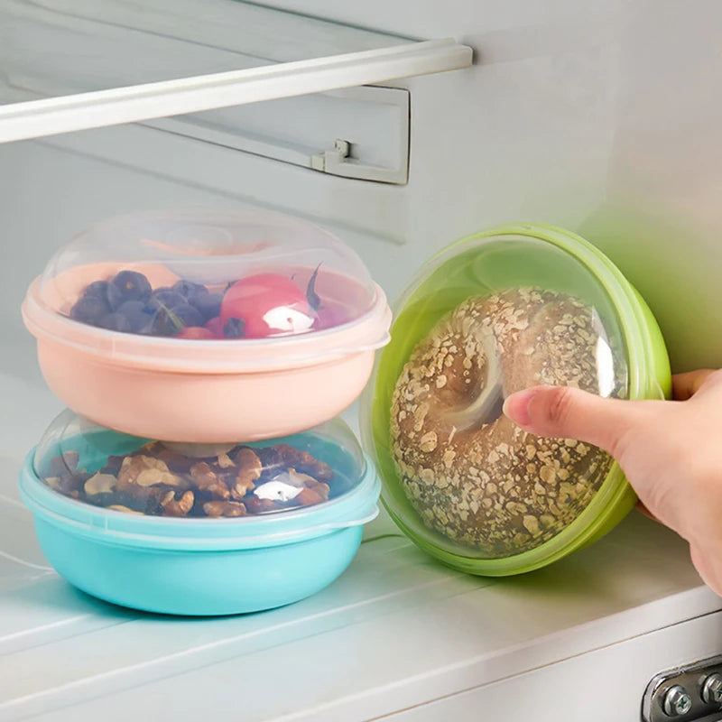 Bread Box Microwavable Transparent Round Shape Food Container